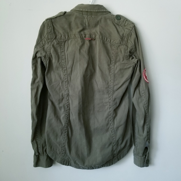 SUPERDRY JPN Black Label 7605 Division Super Aces Military Khaki Button Down M - Picture 2 of 16